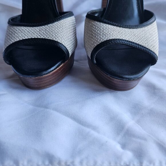 White House Black Market Celina 4.5”Heel Textured Open Toe Platform Sandal 8M - Picture 3 of 11